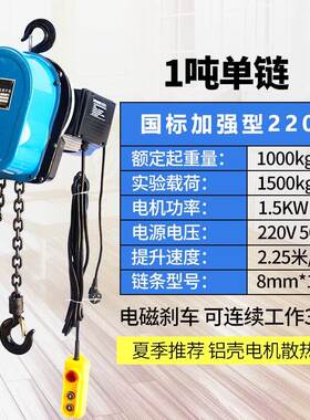 艾科堡DHS环链电动葫芦220V1吨3米倒链起重机爬架电动吊葫芦AKB-D