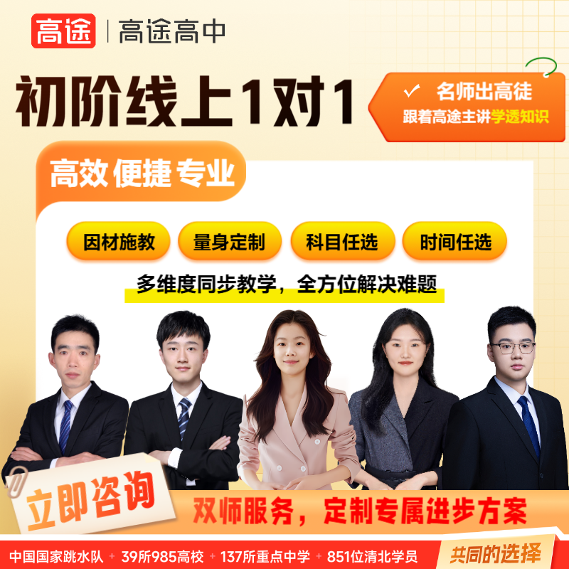 【高途旗舰店】初阶6小时1对1线上教学定制个性辅导网课在线学习