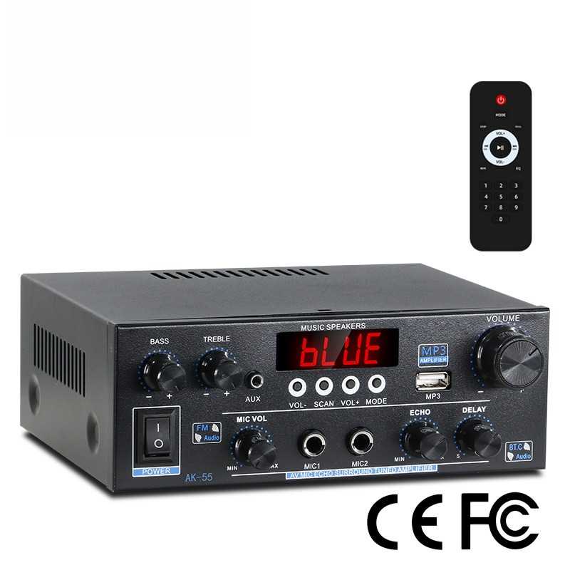 AK55大功率hifi数字蓝牙功放机 2.0声道用书架音响功率放大器