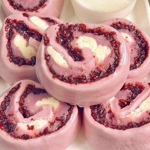 紫米芋泥奶酪馒头卷营养儿童早餐半成品手工面食速冻包点懒人食品