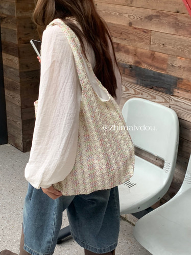 田园风编织帆布包民族风单肩包女