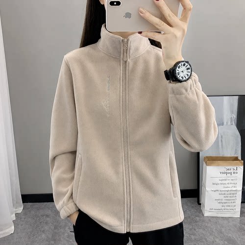 YG新款户外抓绒衣女春秋冬加厚保暖冲锋衣内胆户外休闲摇粒绒外套