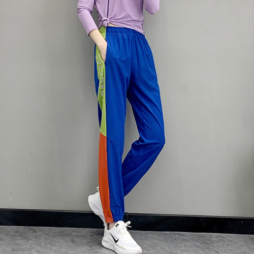 户外运动拼色速干裤女弹力透气