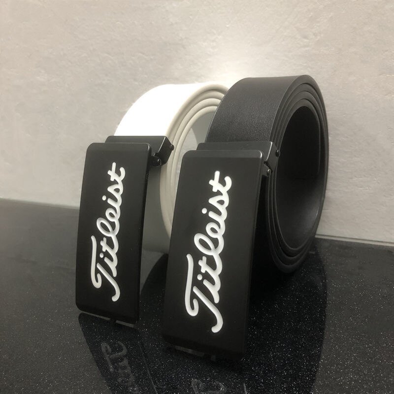 Titleist高尔夫皮带男款休闲运动百搭简约字母青年白色平滑扣腰带