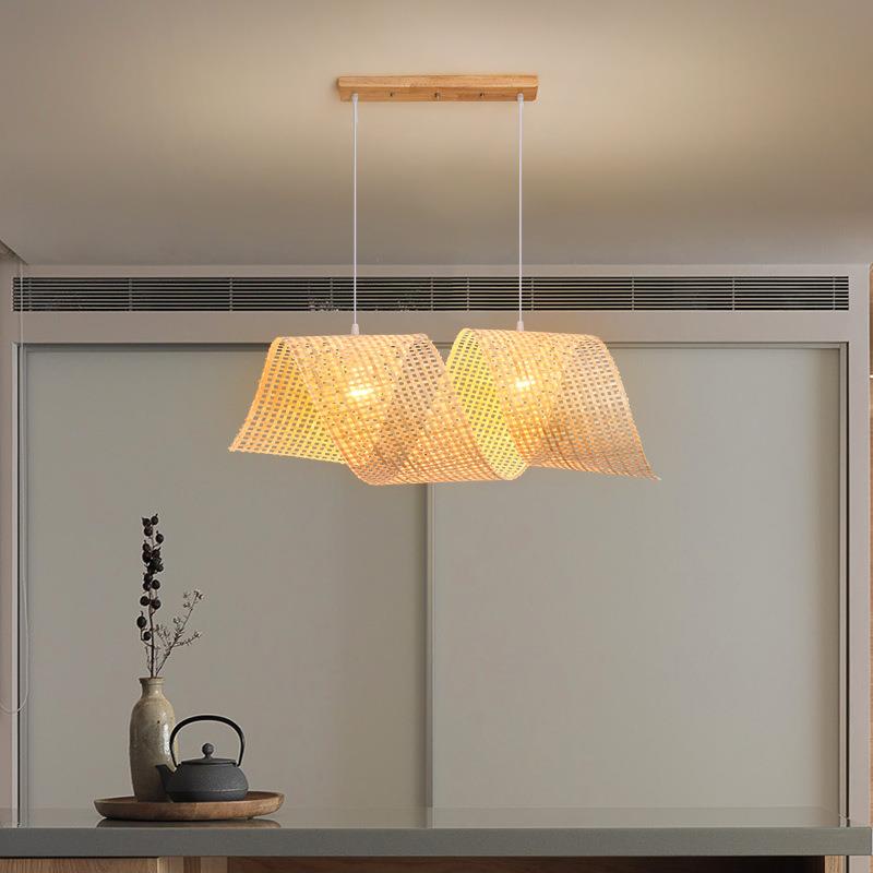 日式餐厅榻榻米装饰吊灯创意个性艺术中式禅意茶室民宿竹编竹艺灯