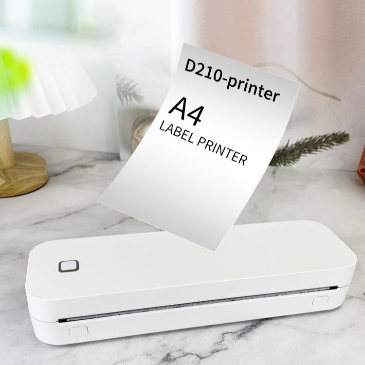 D210跨境热销A4纸无墨打印办公家用便携蓝牙无线热敏打印机