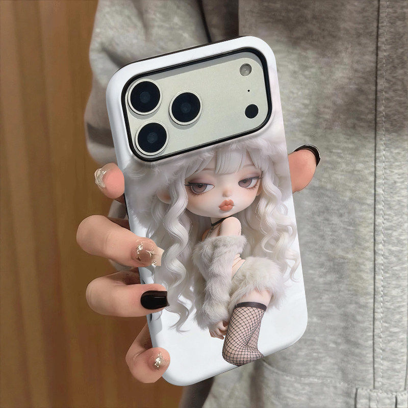 嘟嘟艾适用苹果17promax/iphone17pro新款韩式ins风氛围感16/15/14/plus小众高级感全包型防摔卡通手机壳女