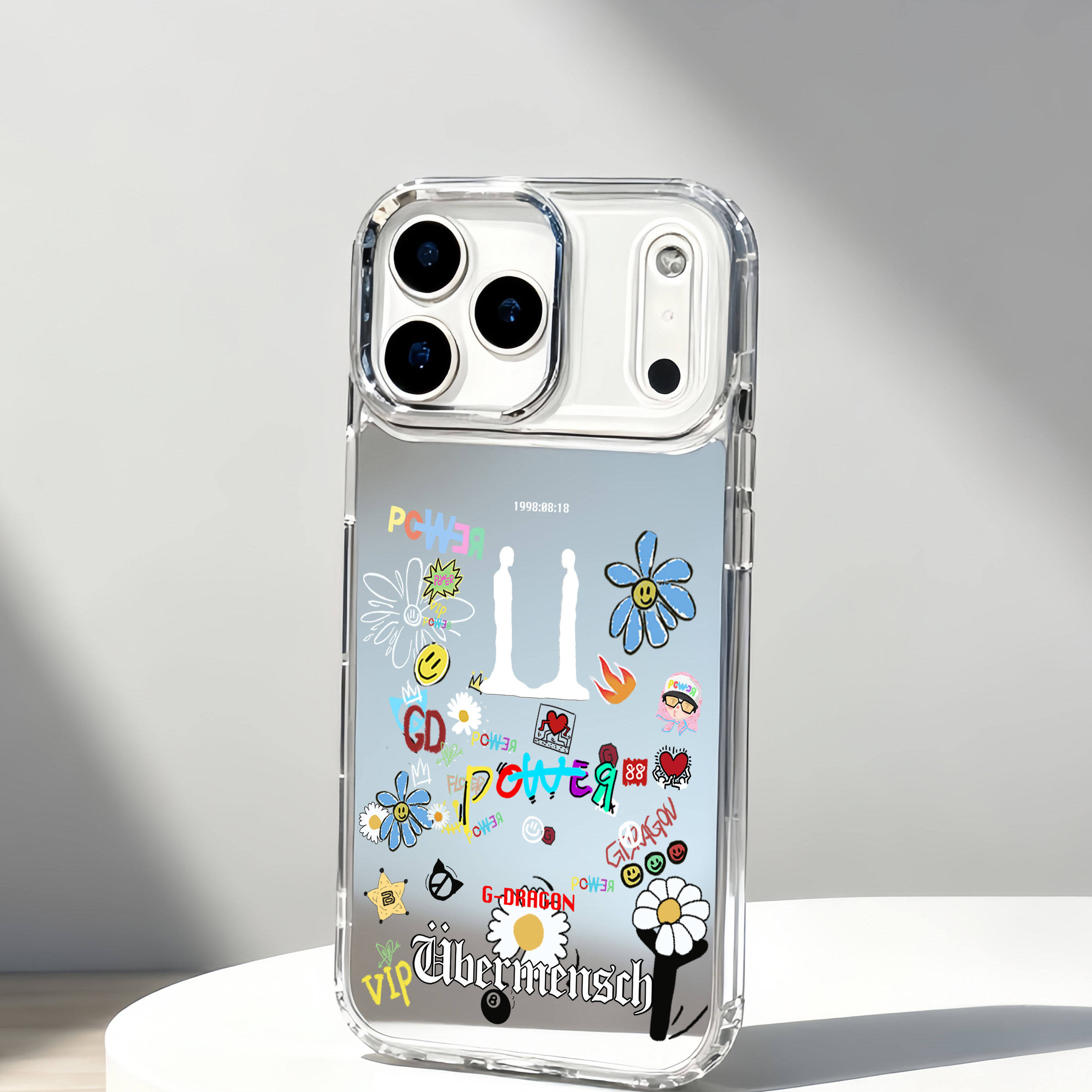 原创权志龙GD涂鸦周边VIP应援镜面手机壳适用于苹果17promaxiphone16华为p80mate60pro小米17oppovivox300