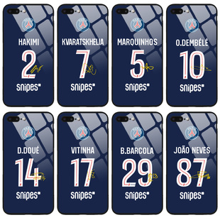 2526赛季巴黎圣日耳曼球衣手机壳 克瓦拉茨赫利亚登贝莱杜埃维蒂尼亚巴尔科拉 适用苹果华为三星vivo小米OPPO