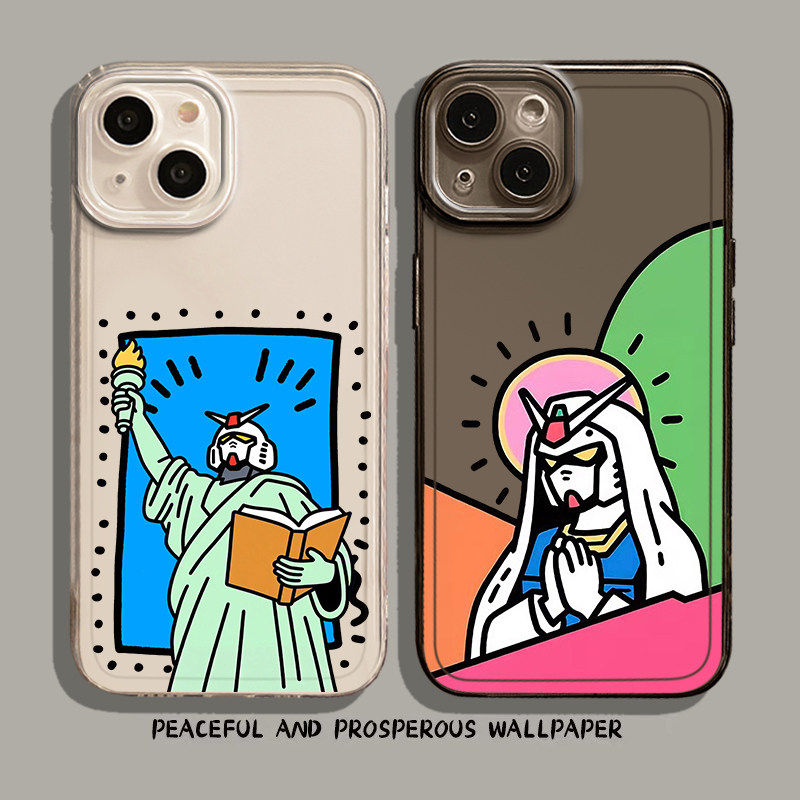 适用苹果17手机壳iphone16promax自由男神高达15plus搞怪14pro动漫13mini机动战士12趣味11卡通8p男7/xs/xr/x