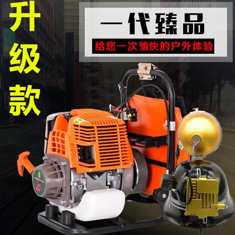 新款500瓦汽油机12v大功率发电机户外背负式疝气灯野外照明机
