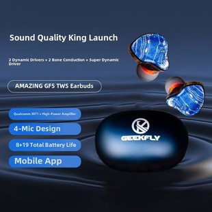 Geekfly惊人Gf5 无线双耳机2移动铁2骨传导1动态耳机 5单元