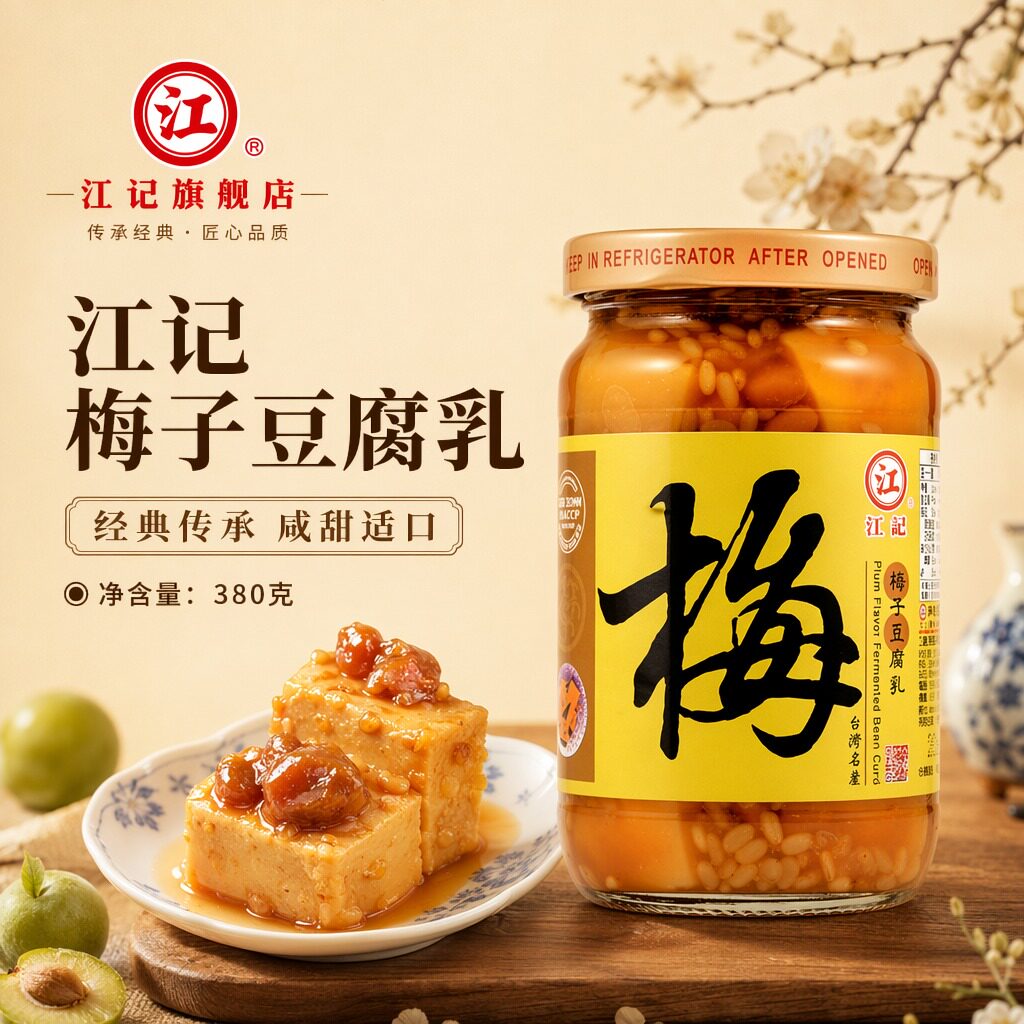江记旗舰店正宗台湾原装江记梅子豆腐乳甜酒腐乳下饭酱菜不辣配粥