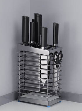 304不锈钢刀架菜刀架多刀槽剪刀位多功能沥水架防霉防菌置物架