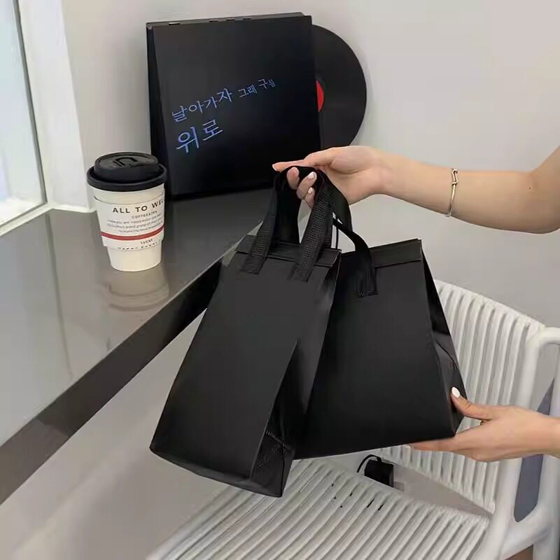 咖啡奶茶甜品打包袋一次性外卖手提袋无纺布加厚铝箔保温袋LOGO定