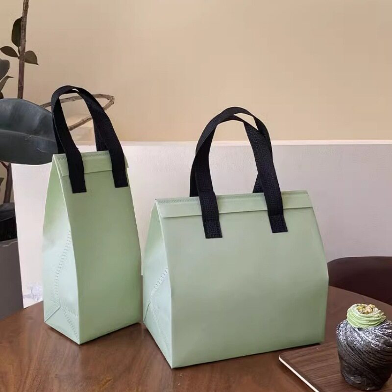 咖啡奶茶甜品打包袋一次性外卖手提袋无纺布加厚铝箔保温袋定制