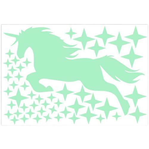 独角兽之星夜光贴纸卡通儿童房间卧室墙壁装饰夜光贴纸客厅宿舍荧