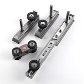 极简铝框门木门双用二三联动拉门吊轮滑轨顺向联动移门轨道配件