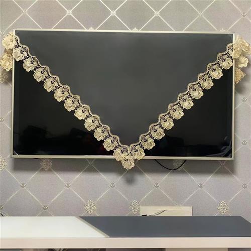 北欧风格蕾丝电视机罩2022年新款简约防尘家居装饰电视机专用盖巾