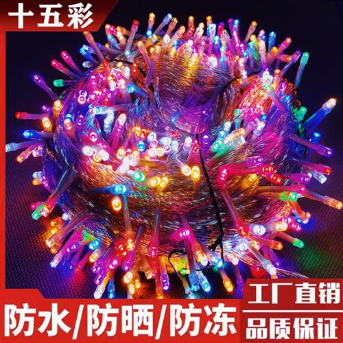 LED七彩灯新年春节装饰灯闪灯串灯满天星户外防水防冻婚庆节庆灯