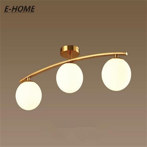 Post-modern metal plating gold-white frosted glass model roo