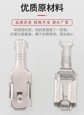 100只6.3自锁插簧 250带锁母端子 DJ624-D6.3B