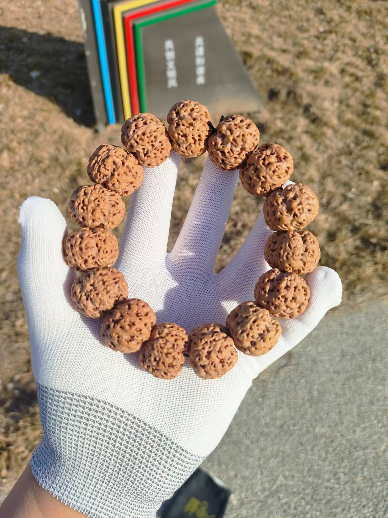 尼泊尔双龙纹五星蜂窝蜂王大金刚菩提精品文玩手串