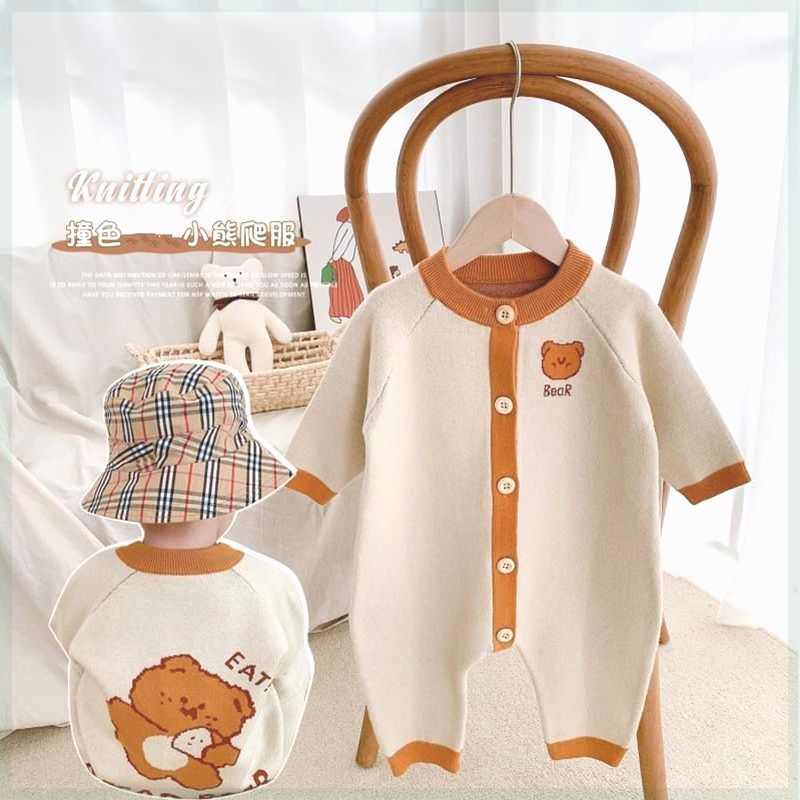 婴儿连体衣春秋季2025新款一岁宝宝衣服3到6个月外出抱抱服