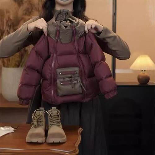 新款安可拉红棉袄儿童冬季韩版男童女童棉服连帽外套加厚保暖棉服