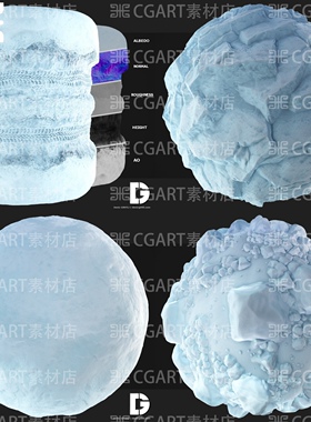 Substance Painter冰雪地雪岩雪路雪悬崖暴风雪纹理贴图pt材质球