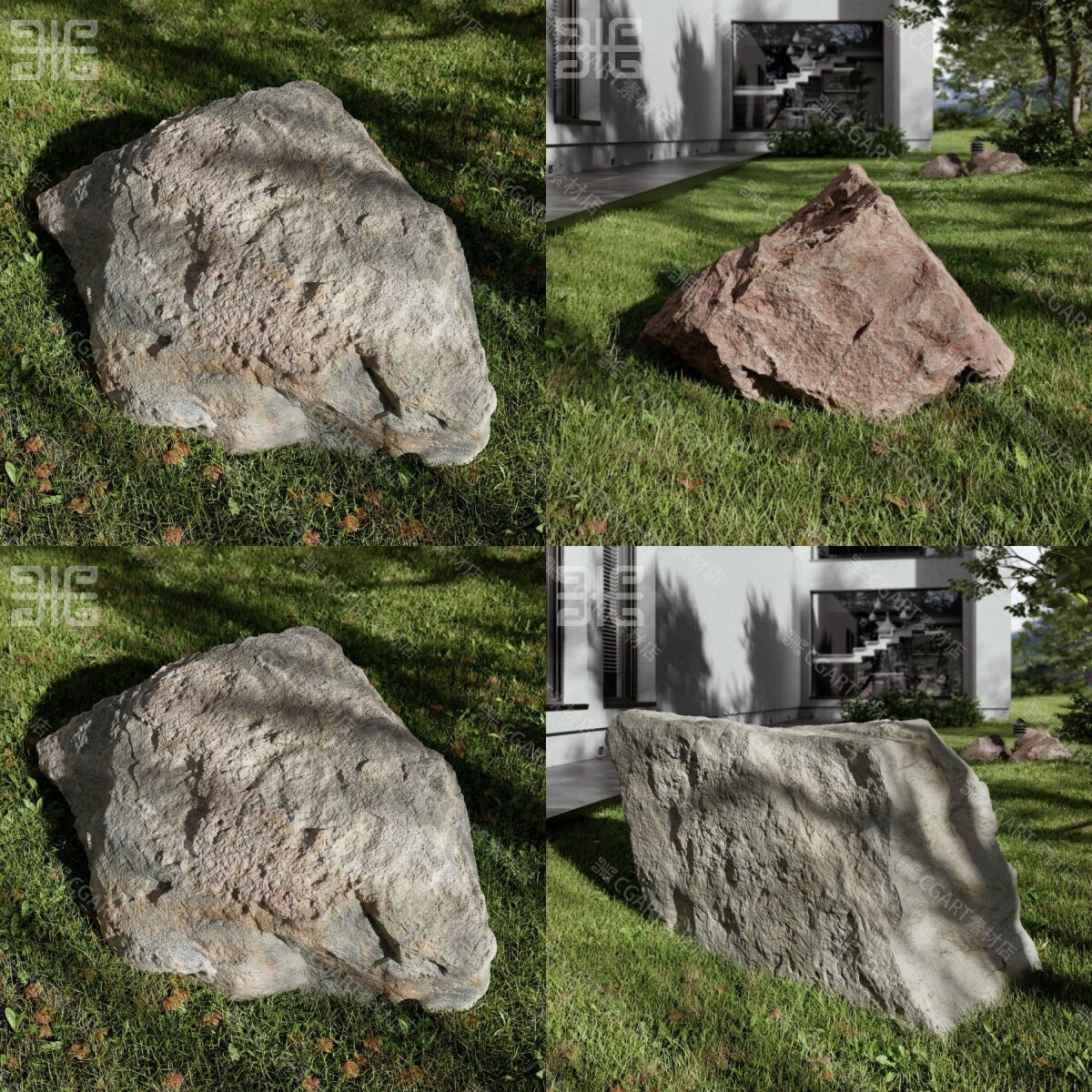 60种扫描天然岩石矿石石头石块岩石块3d模型fbx素材4k贴图3d模型
