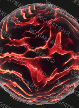 Substance Designer SD风格化地表火山岩浆材质裂缝熔浆熔岩材质