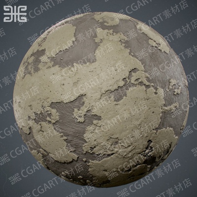 Substance Designer灰泥墙壁脱落SD墙面土墙面漆掉落纹理材质球