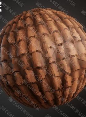 Substance Designer风格化手绘破损屋顶瓦片瓷瓦纹理sd卡通材质球