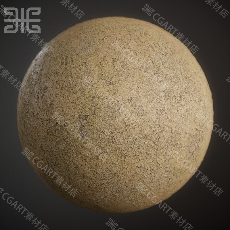 substance designer风格化涂漆混凝土墙壁pt sp破旧纹理sd材质sbs