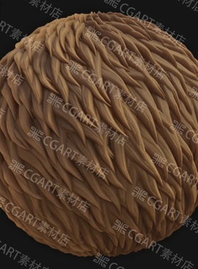2种substance designer风格化毛发皮毛毛毯纹理SD材质球SP材质球