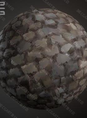 Substance Designer风格化手绘破损地砖路面材质球墙砖sd材质sbs