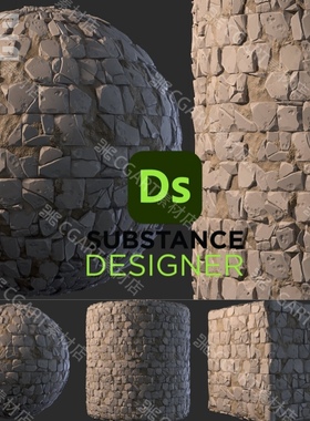 Substance Designer风格化破碎鹅卵石路面墙壁材质球sd教程及sbs
