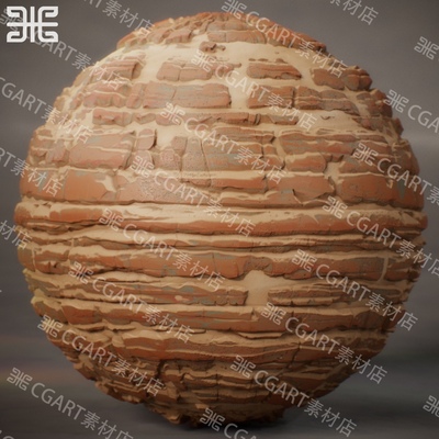 Substance Designer风格化沙漠岩石地形干旱悬崖山崖山体SD材质球
