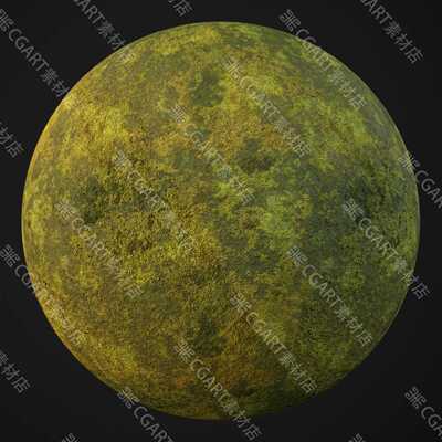 Substance Designer满青苔苔藓藻类材质球地表青衣sp材质sd材质