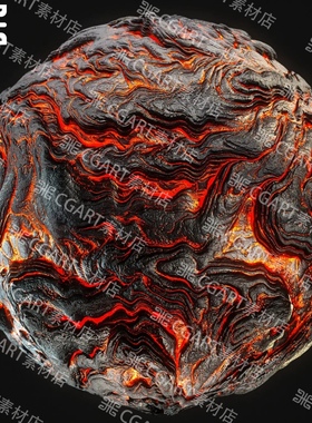 Substance Designer风格化火山岩浆熔岩裂纹纹理SD材质SP材质sbs