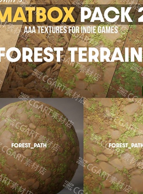 Substance Designer风格化森林地面小草泥土土壤纹理sd材质球sbs