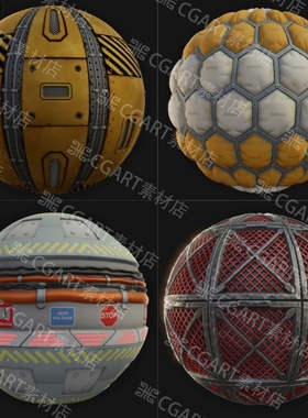 8种substance designer风格化科幻太空舱板工业仓板纹理SD材质球