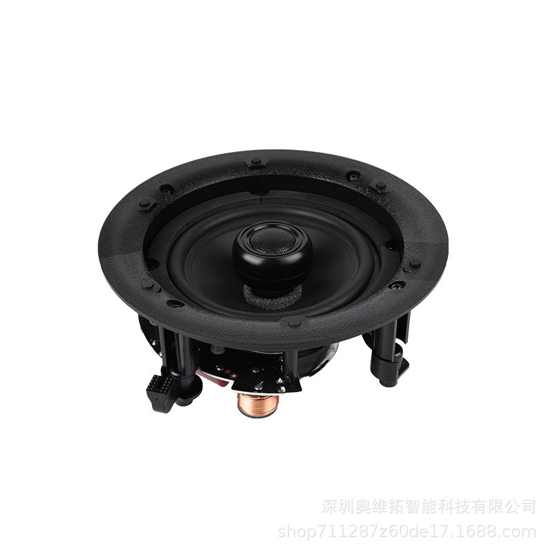新款天花吸顶喇叭5寸6寸低音高音质同轴带分频器立体声音响