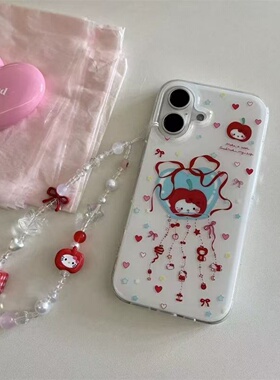 火翔风铃爱心适用于荣耀500手机壳400PRO荣耀300200/90/80GTx70i/Magic8/7/6pro女play9T畅玩70plus60A50白底