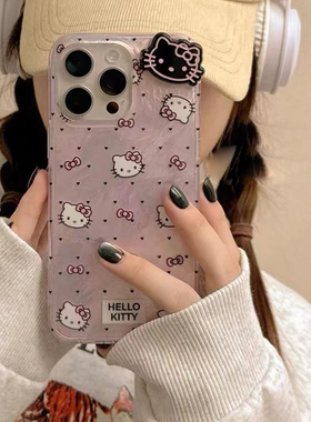 立体波点小猫适用于苹果17Air手机壳16promax/15/iphone14pro13/12保护套xsmax女mini小众11全包7/8plus羽纱