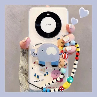 小象支架手链适用于oppoA6pro手机壳A5A3proa93sA2pro可爱a57A2m保护套防摔a11全包A97女A92S小众a78a58x魔方