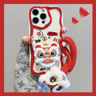 新年舞狮手链适用于oppo reno15/14/13/11pro/10手机壳Reno9新款Reno8全包Reno5proReno4seReno7保护壳水滴