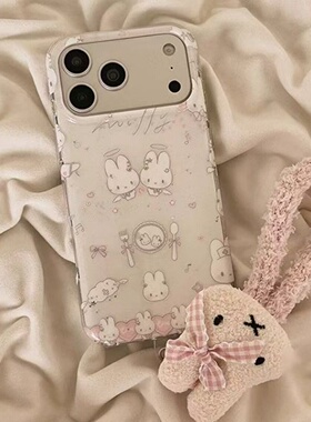 火翔白色小兔适用于iphone17手机壳苹果16/15ProMax保护套14Plus新款13pm/12PRO女款11高级XsMax硅胶XrXSIMD