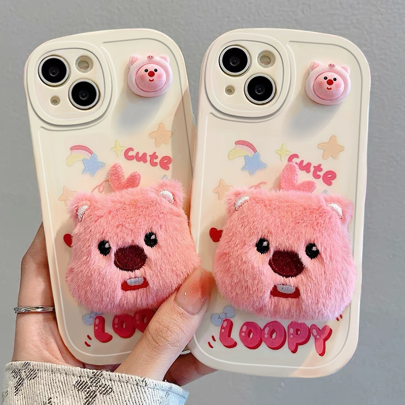 立体毛绒硅胶oppo手机壳个性